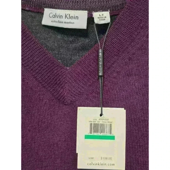 Men's Calvin Klein Sweater Vest L Purple with defects - Picture 4 of 6